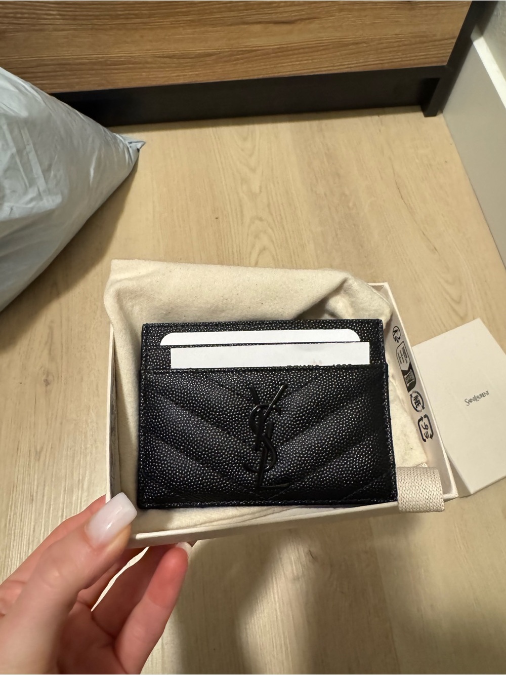 Saint Laurent Black Card Case with YSL Logo